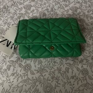 Zara Emerald Quilted Clutch